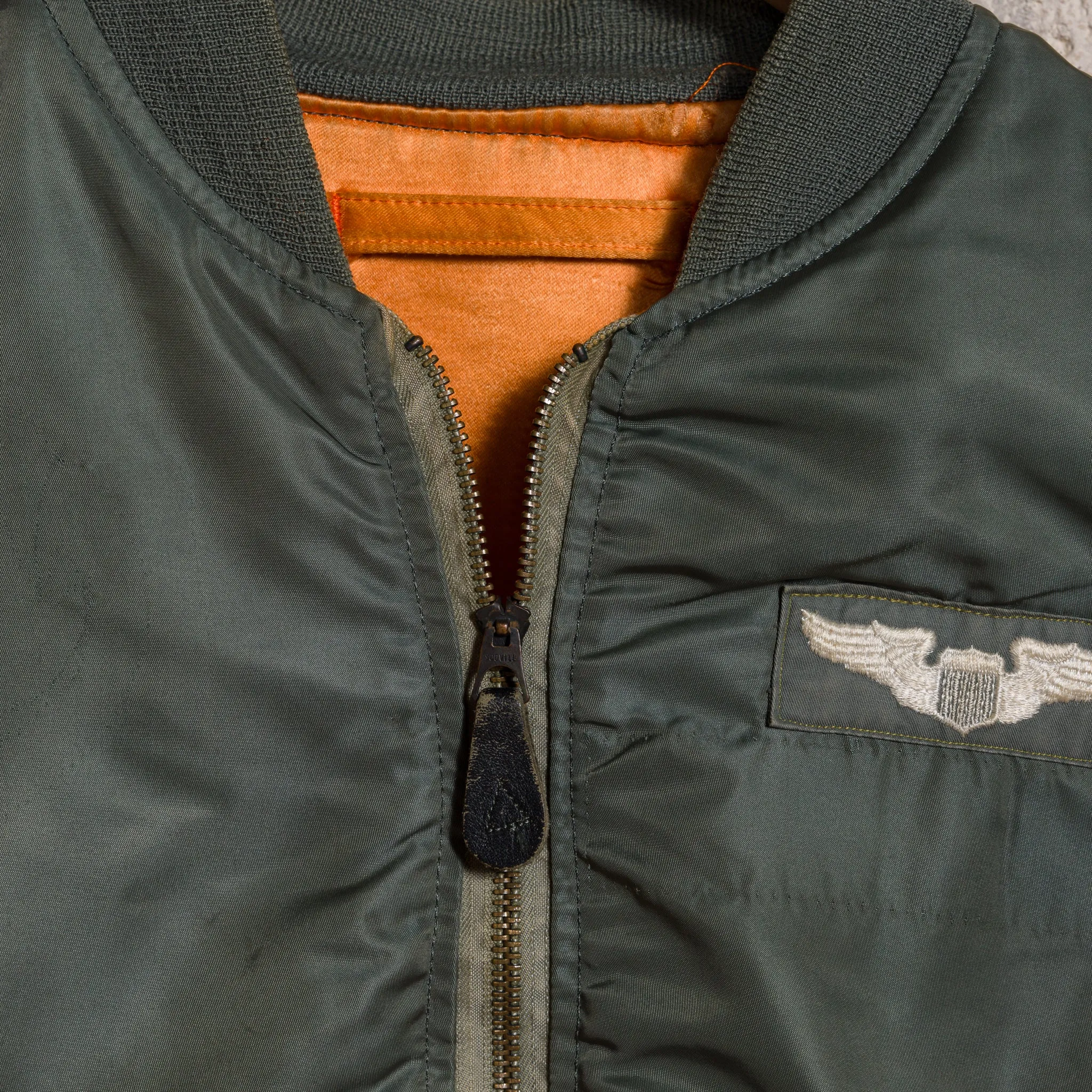 1968 Alpha L2B Flight Bomber Jacket with Patches in Olive