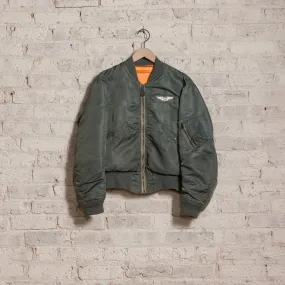 1968 Alpha L2B Flight Bomber Jacket with Patches in Olive