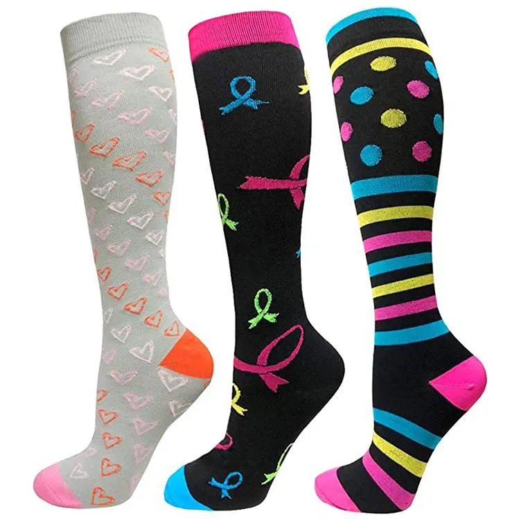3 Pairs Knee-High Compression Socks Stockings for Men & Women