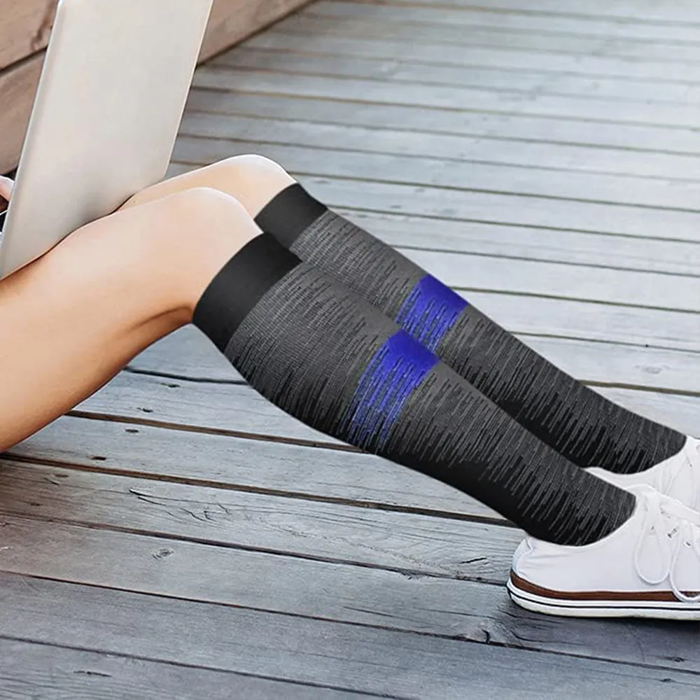 6 Pairs Set Compression Socks Knee High Nylon Stocking Leg Support Socks for Men and Women European size 34-39 - Style 1