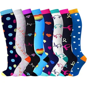 (8 PAIRS) Comelyy Best Compression Socks for Women & Men