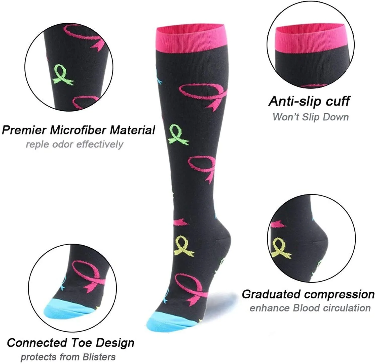 8 pairs of compression stockings for men and women (15-20 mmHg), compression socks, support stockings for nurses, sports, flight, travel, running, athletics, pregnancy, medical, blood circulation S-M Assorted 1 (8 pairs)