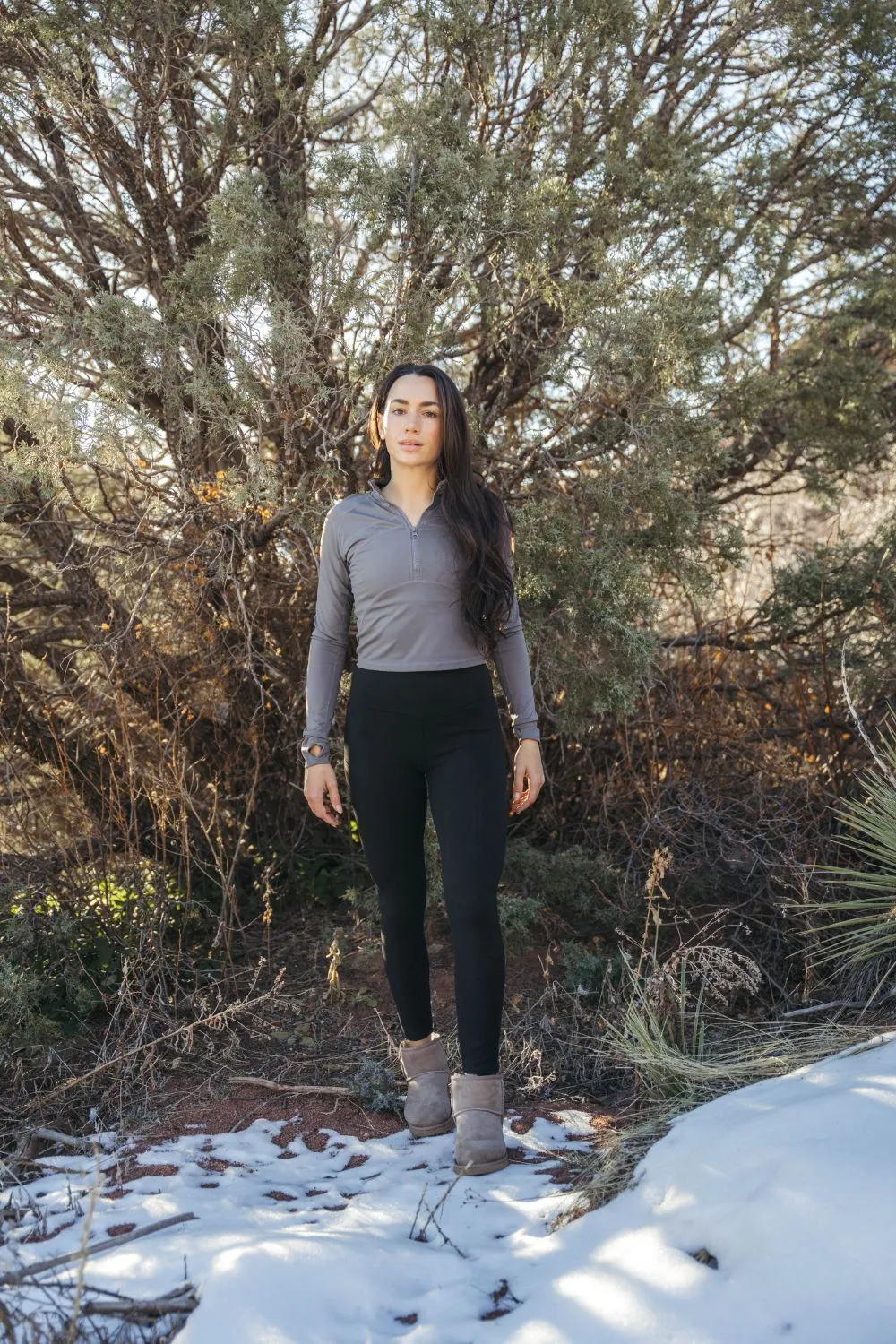 Alpine Haven Midweight Fleece Leggings - Black