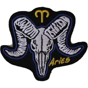 Aries Skull Zodiac Sign Patch