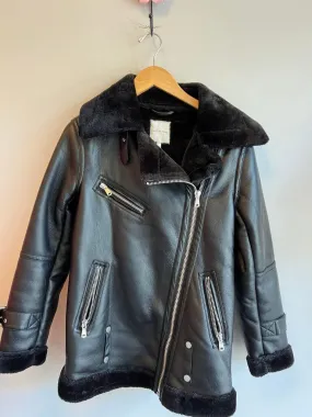 Avec Les Filles Faux Shearling Biker Jacket - Size XS