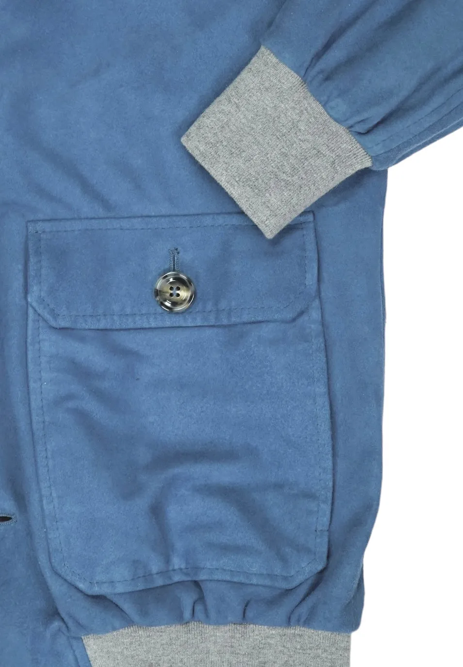 Barba Napoli - Pale Blue Flight Suede Jacket50