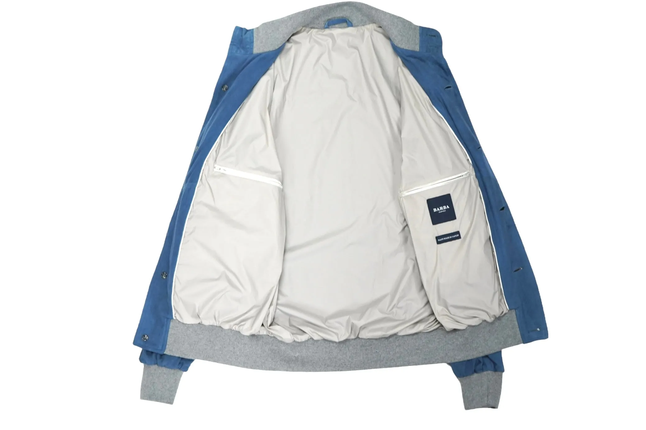 Barba Napoli - Pale Blue Flight Suede Jacket50