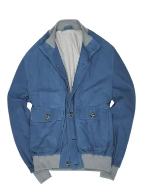 Barba Napoli - Pale Blue Flight Suede Jacket50