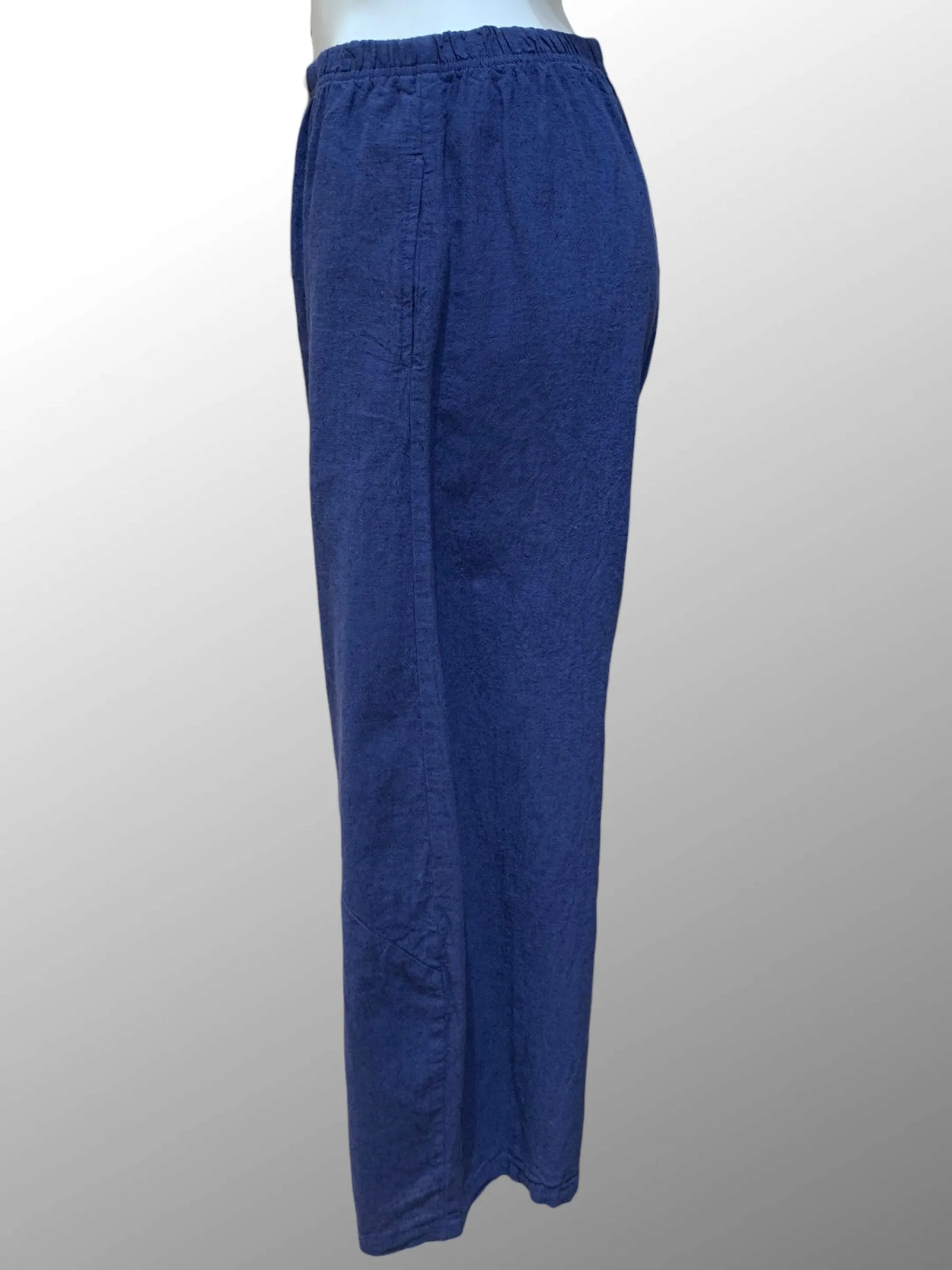 Barrel Crop Crosshatch Linen Pants