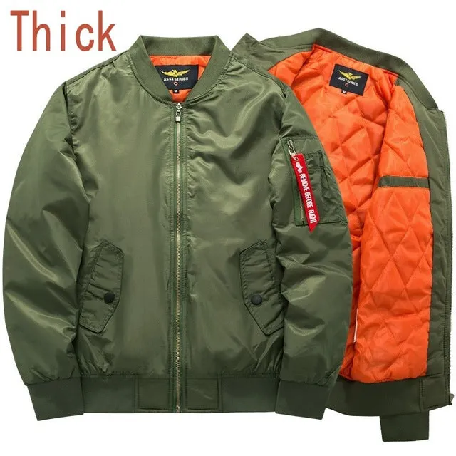 Bomber Jacket 2018 Men's Fashion Thick Warm Autumn Winter Military Motorcycle Jackets Men Flight Ma-1 Pilot Air Force Brand coat