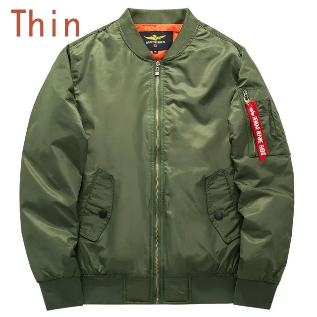 Bomber Jacket 2018 Men's Fashion Thick Warm Autumn Winter Military Motorcycle Jackets Men Flight Ma-1 Pilot Air Force Brand coat