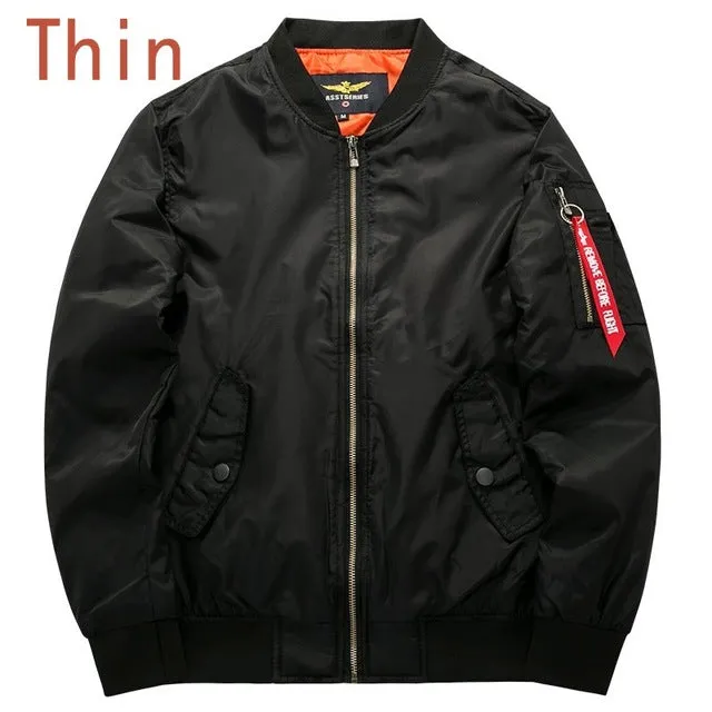 Bomber Jacket 2018 Men's Fashion Thick Warm Autumn Winter Military Motorcycle Jackets Men Flight Ma-1 Pilot Air Force Brand coat