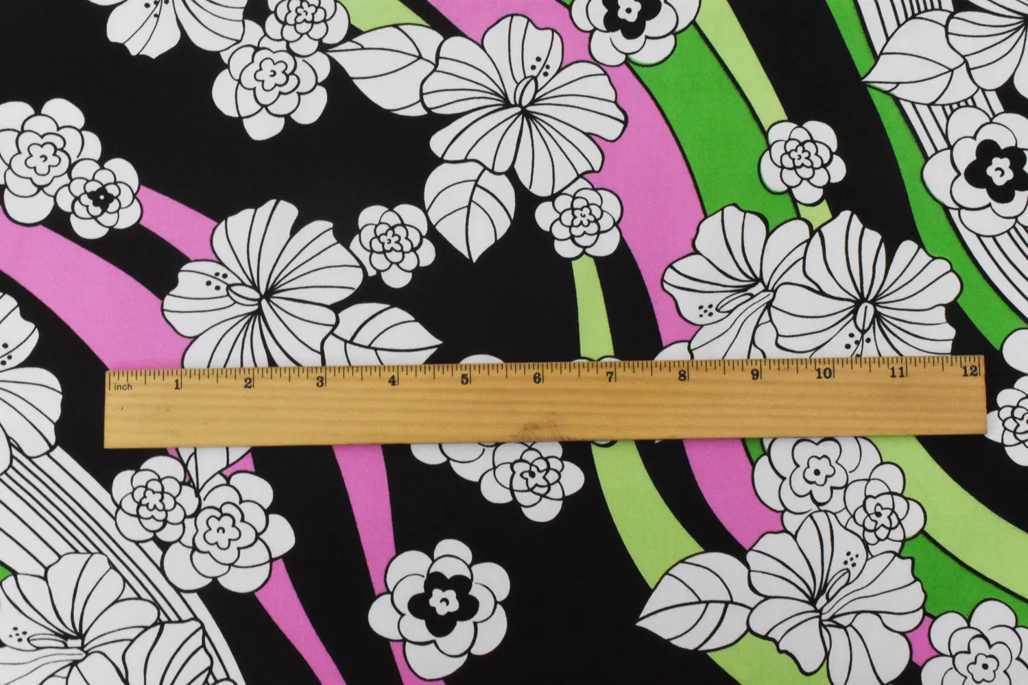Brown-Green-Multi Floral Printed Stretch Cotton Spandex Poplin Woven Fabric