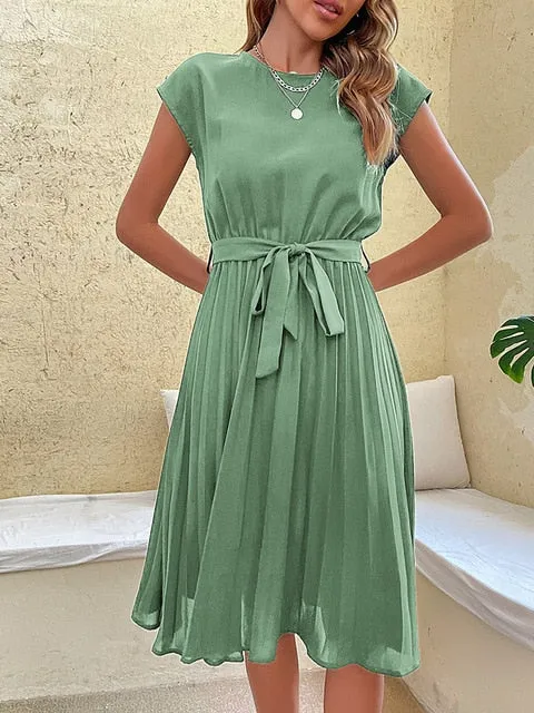 Celestia - Summer Pleated Mini Dress