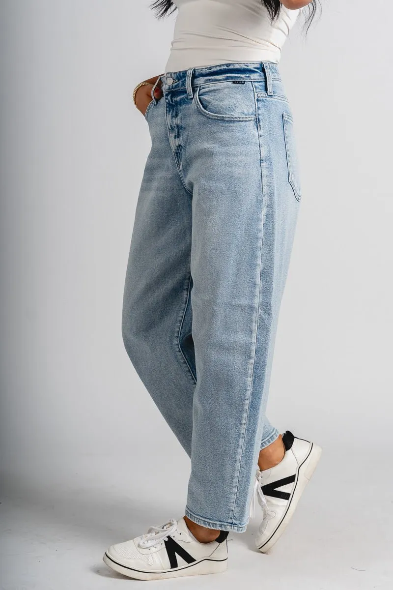 Cello mid rise barrel jeans light denim