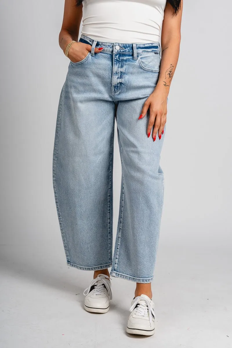 Cello mid rise barrel jeans light denim