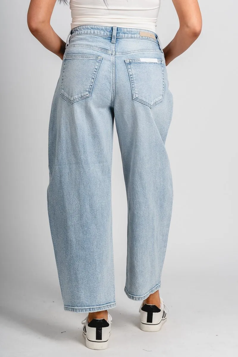 Cello mid rise barrel jeans light denim