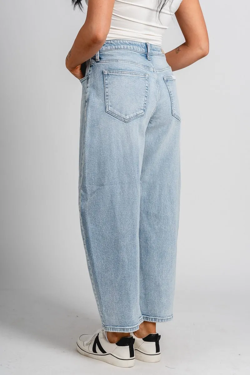 Cello mid rise barrel jeans light denim