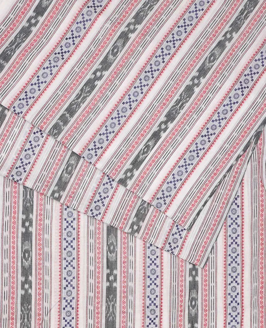 Cream Odisha-inspired printed cotton multi-use material features unique motifs