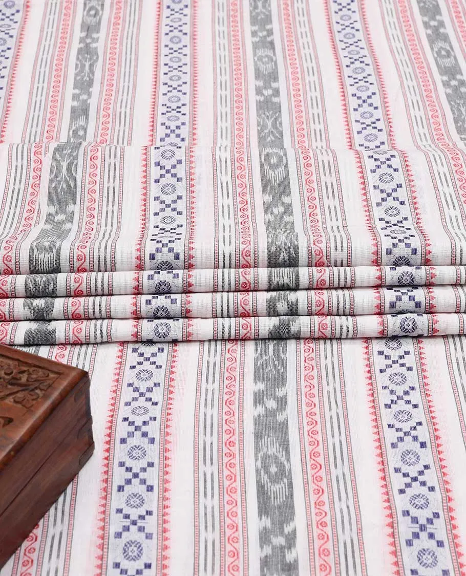 Cream Odisha-inspired printed cotton multi-use material features unique motifs