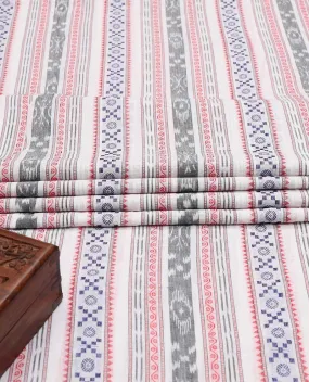 Cream Odisha-inspired printed cotton multi-use material features unique motifs