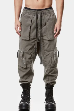 Crushed cotton pocket pants, Grey