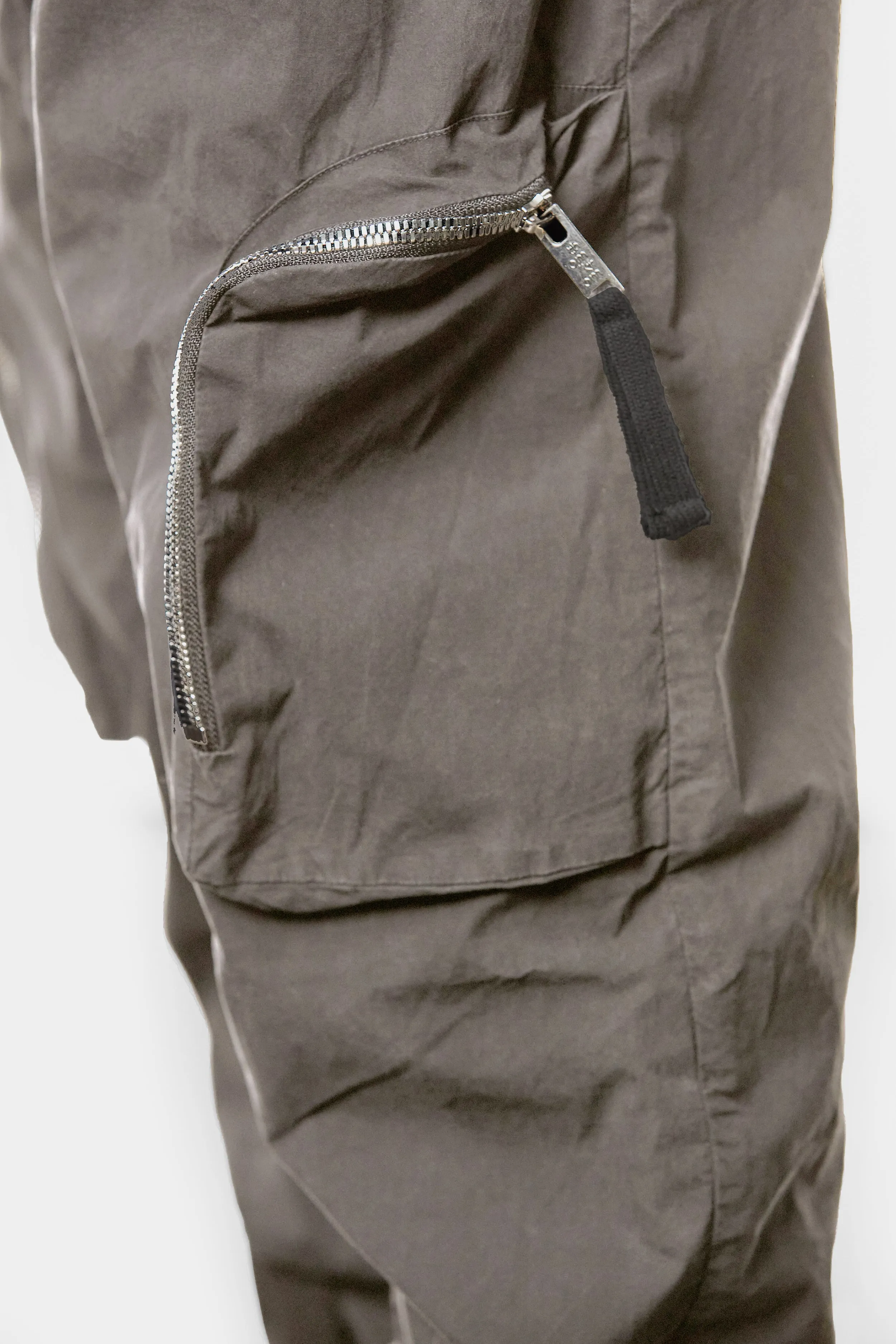 Crushed cotton pocket pants, Grey