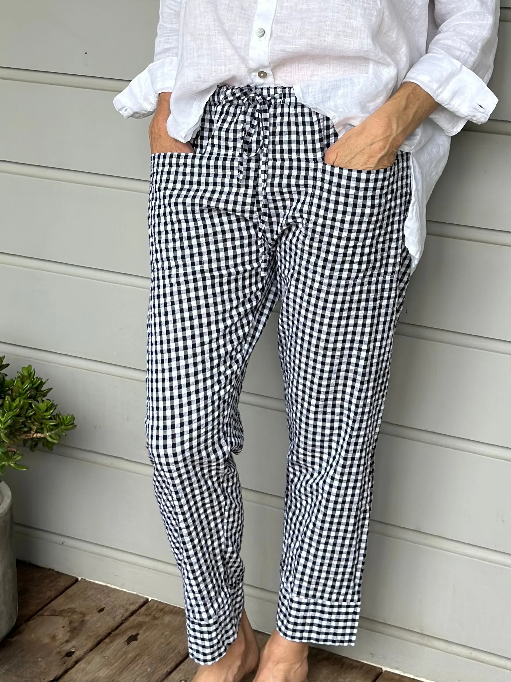 darcy pants -black gingham