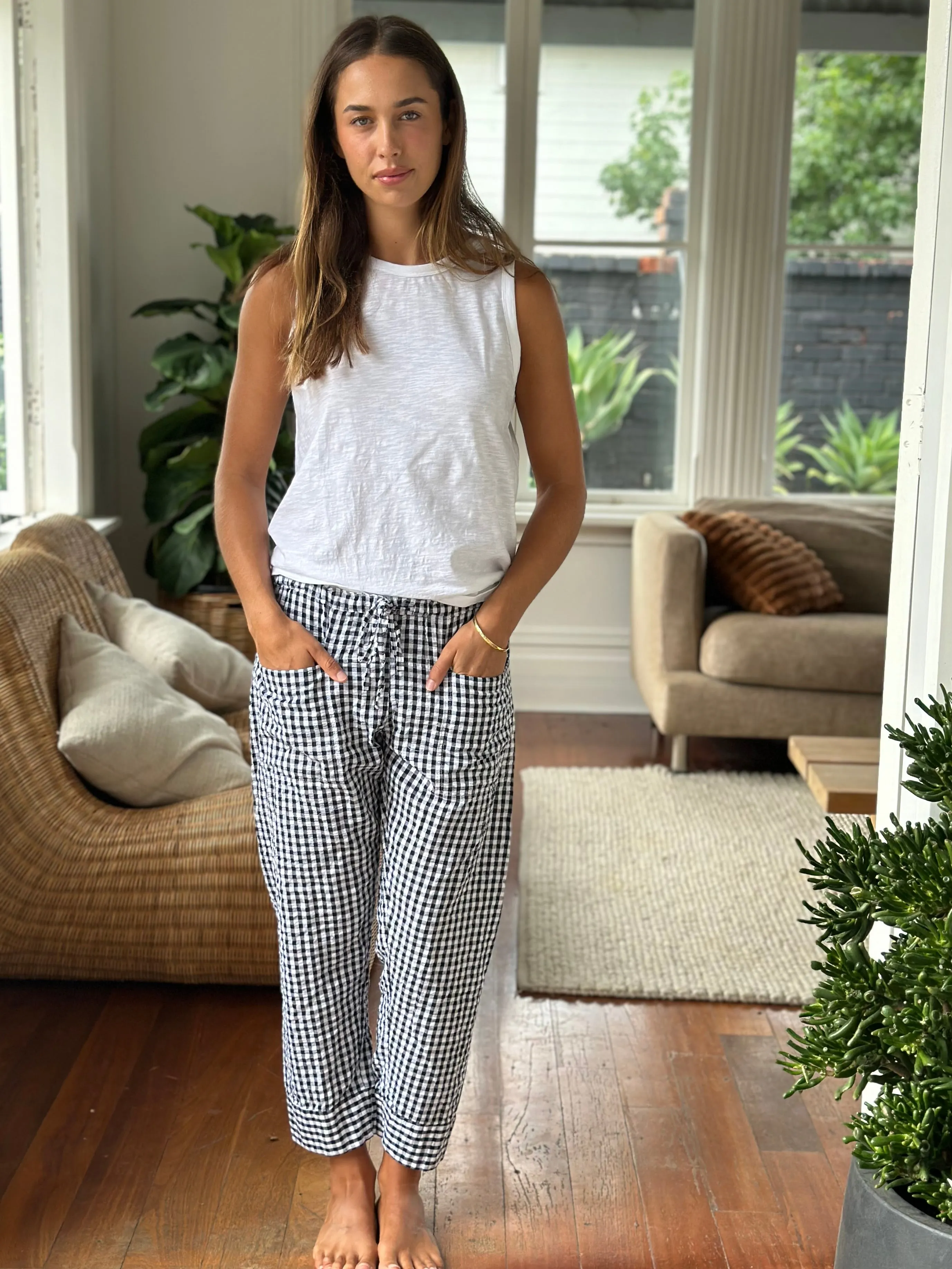darcy pants -black gingham