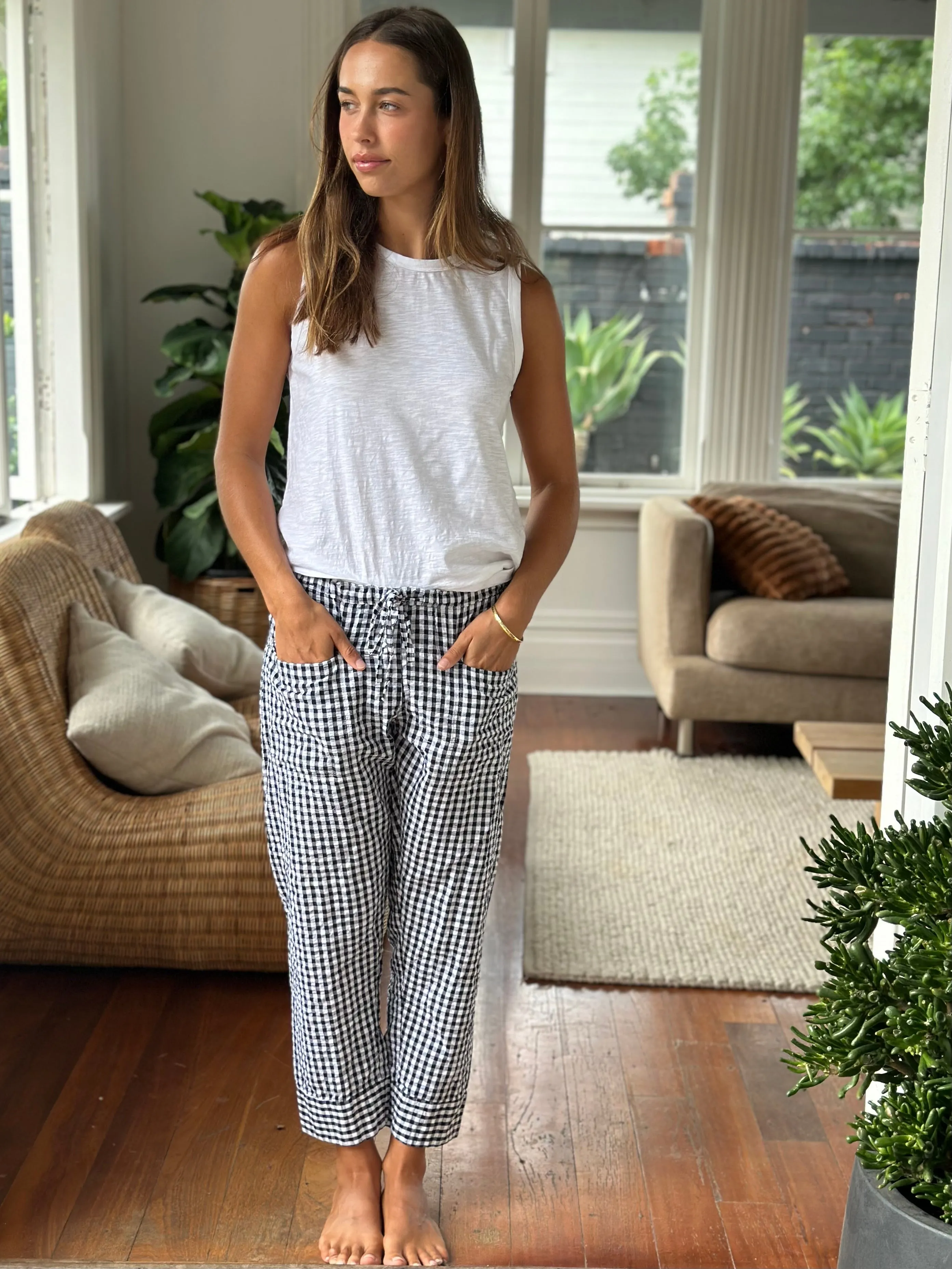 darcy pants -black gingham
