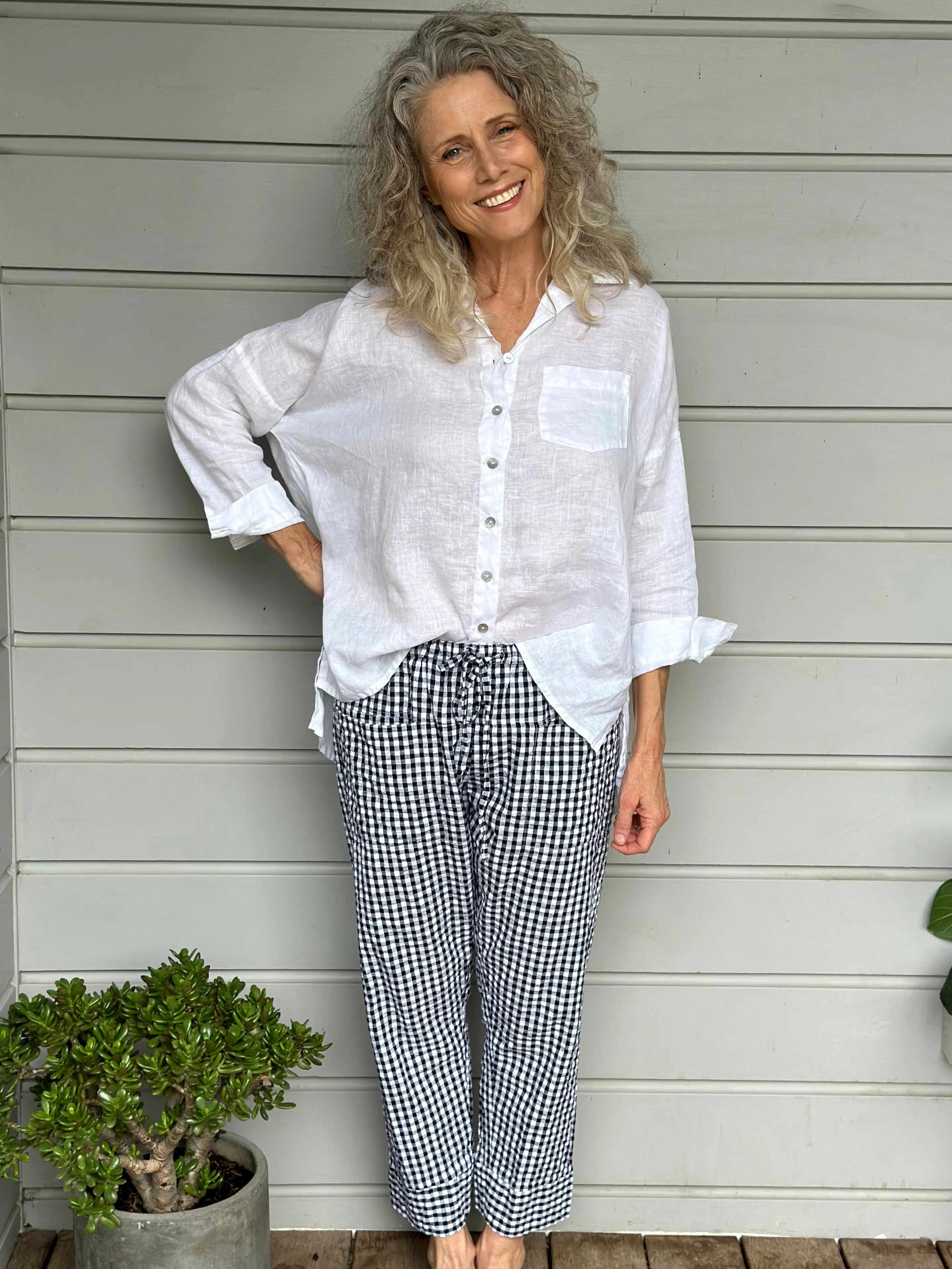 darcy pants -black gingham
