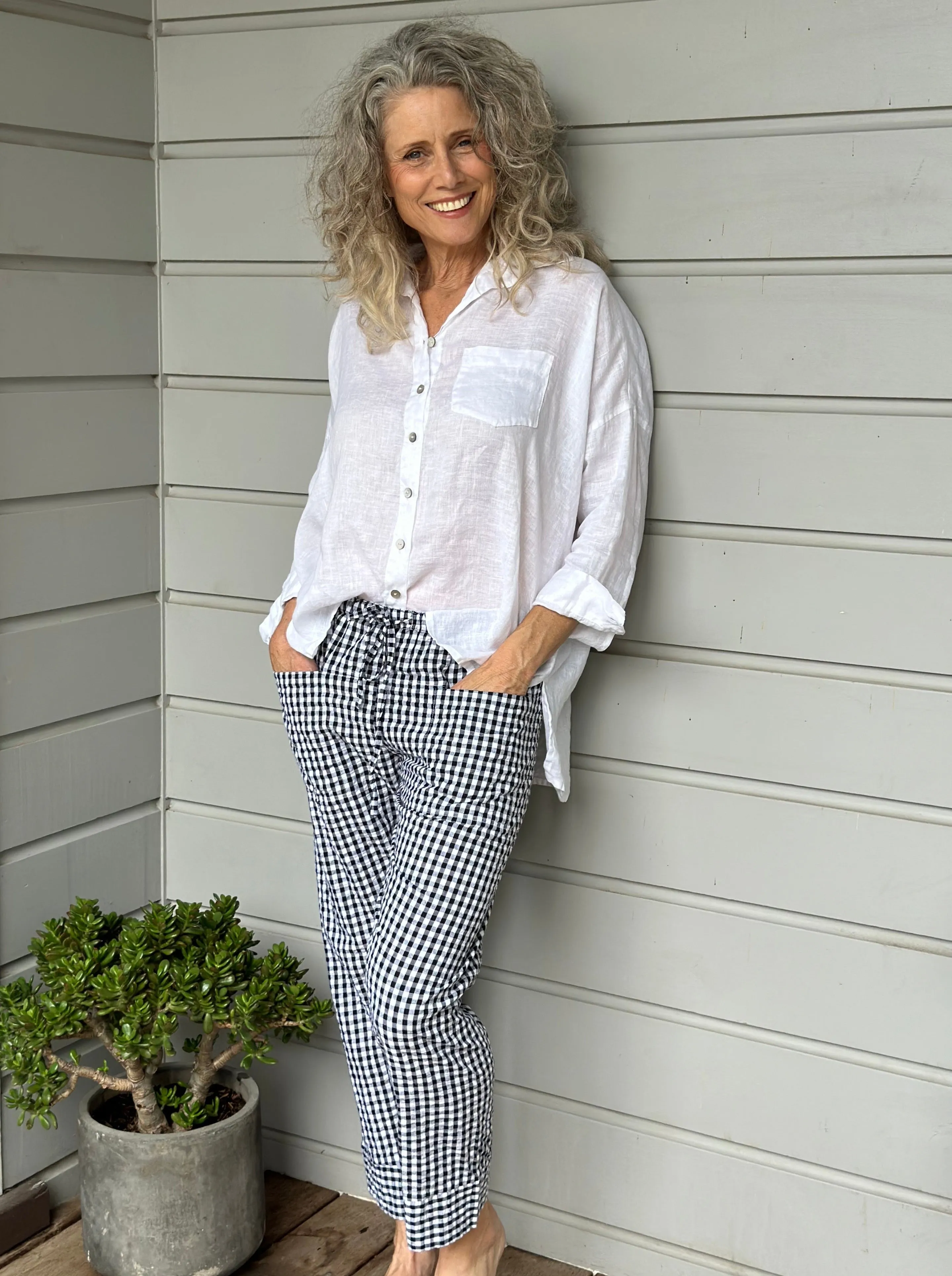 darcy pants -black gingham