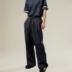 Dark Denim Wide-Leg Pants
