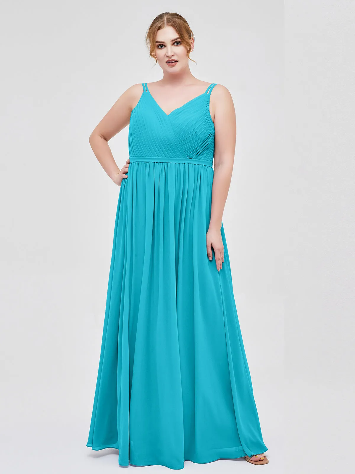 Double Strap Chiffon Bridesmaid Dresses Jade