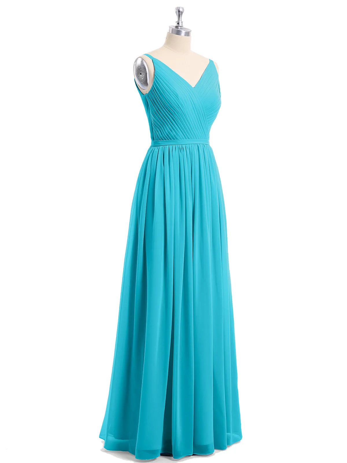 Double Strap Chiffon Bridesmaid Dresses Jade