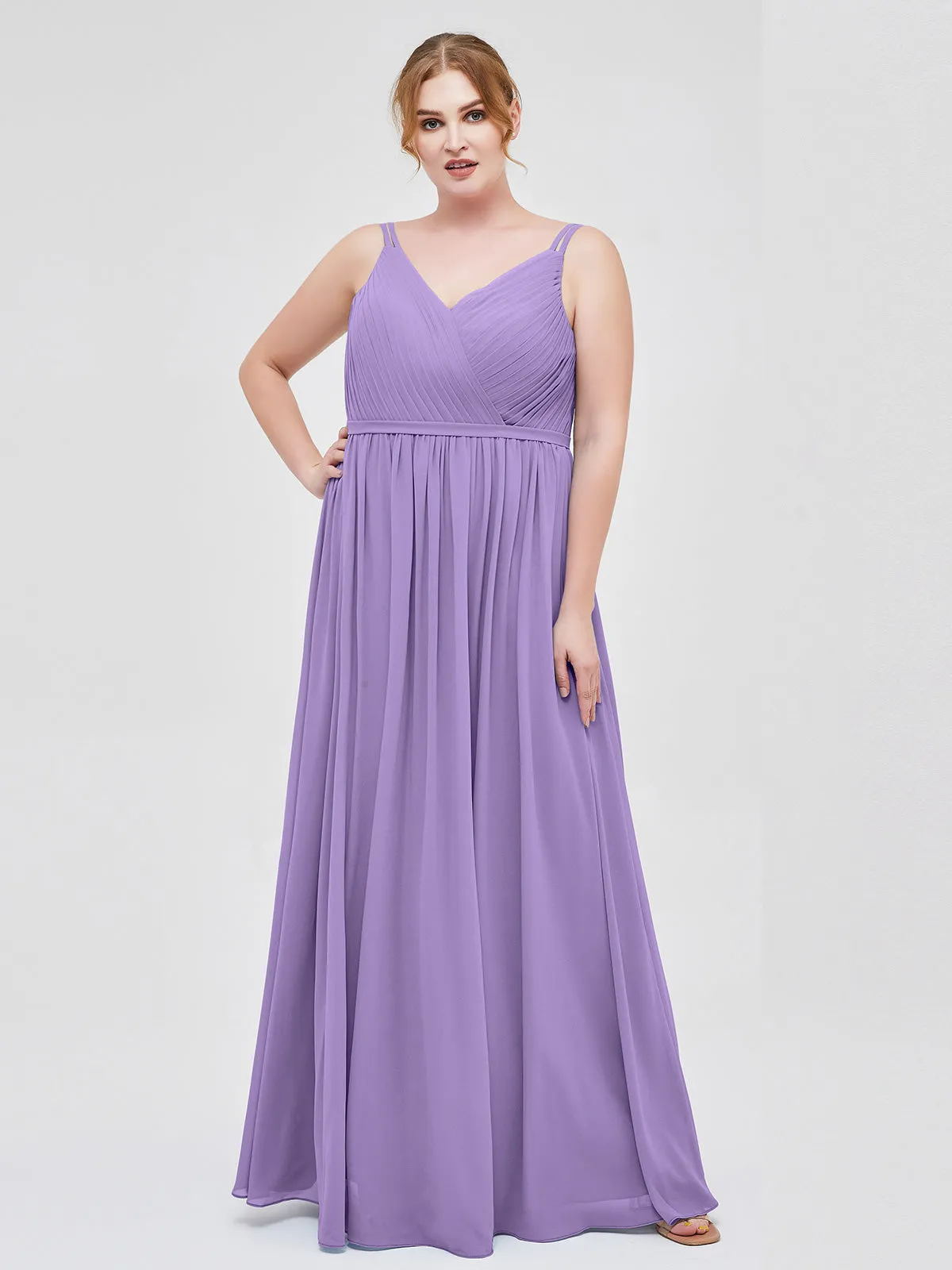 Double Strap Chiffon Bridesmaid Dresses Tahiti Plus Size