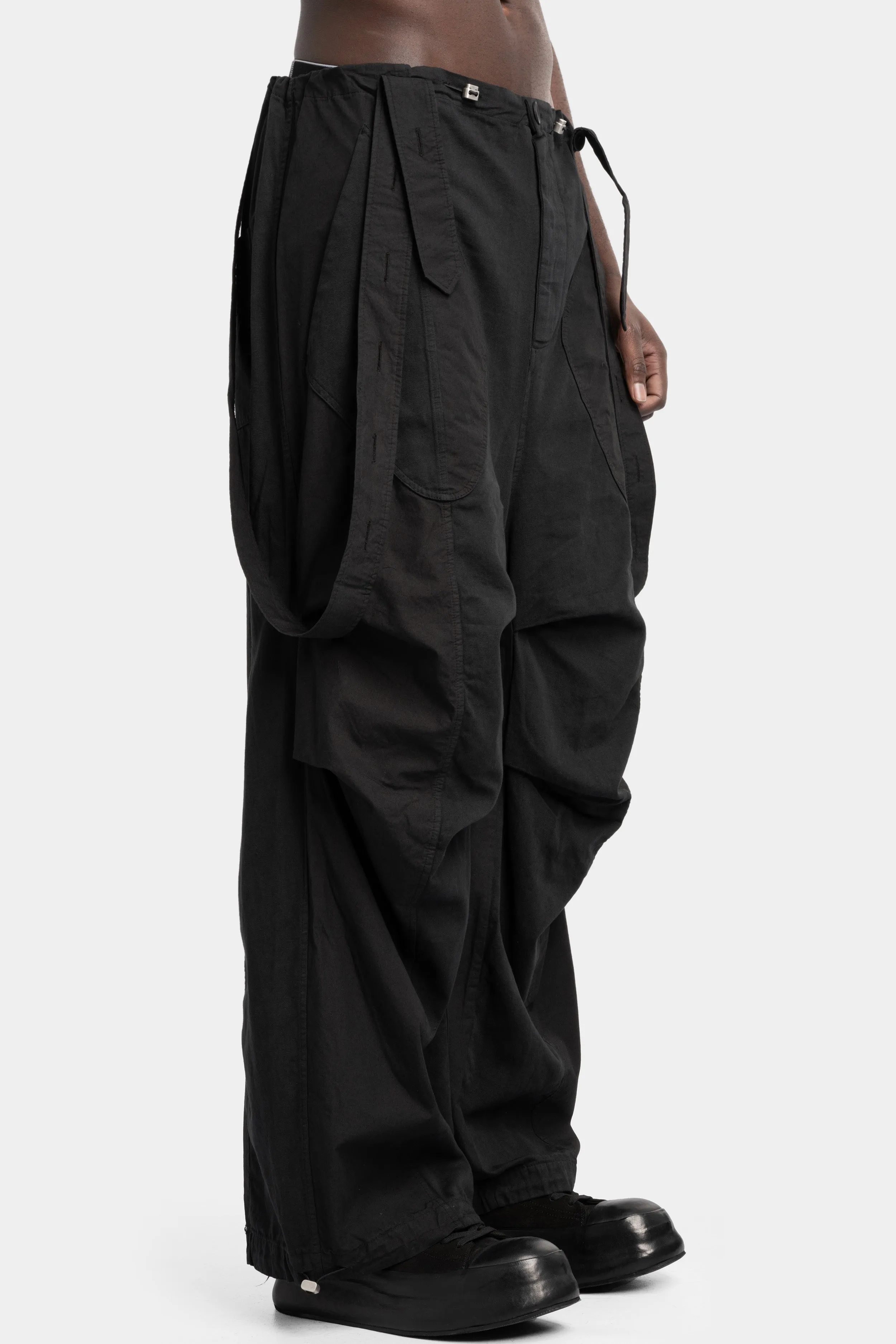 Draped suspender pants