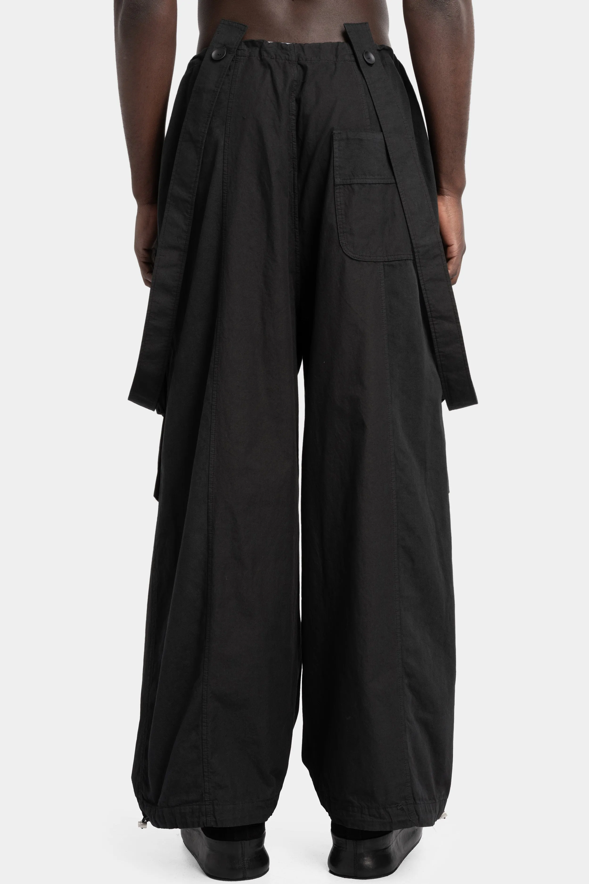 Draped suspender pants