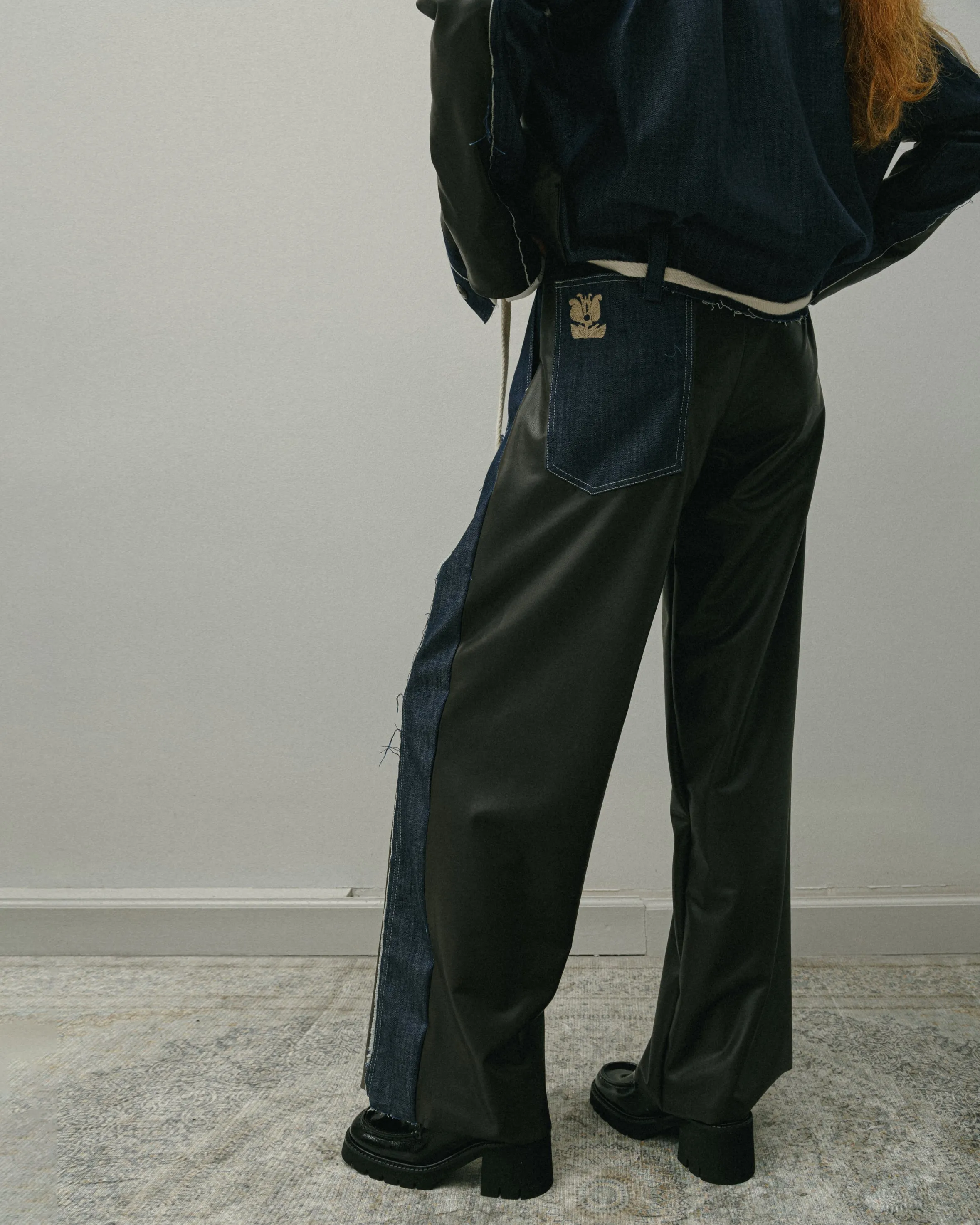 Eco  Leather-Denim Pants (last item)