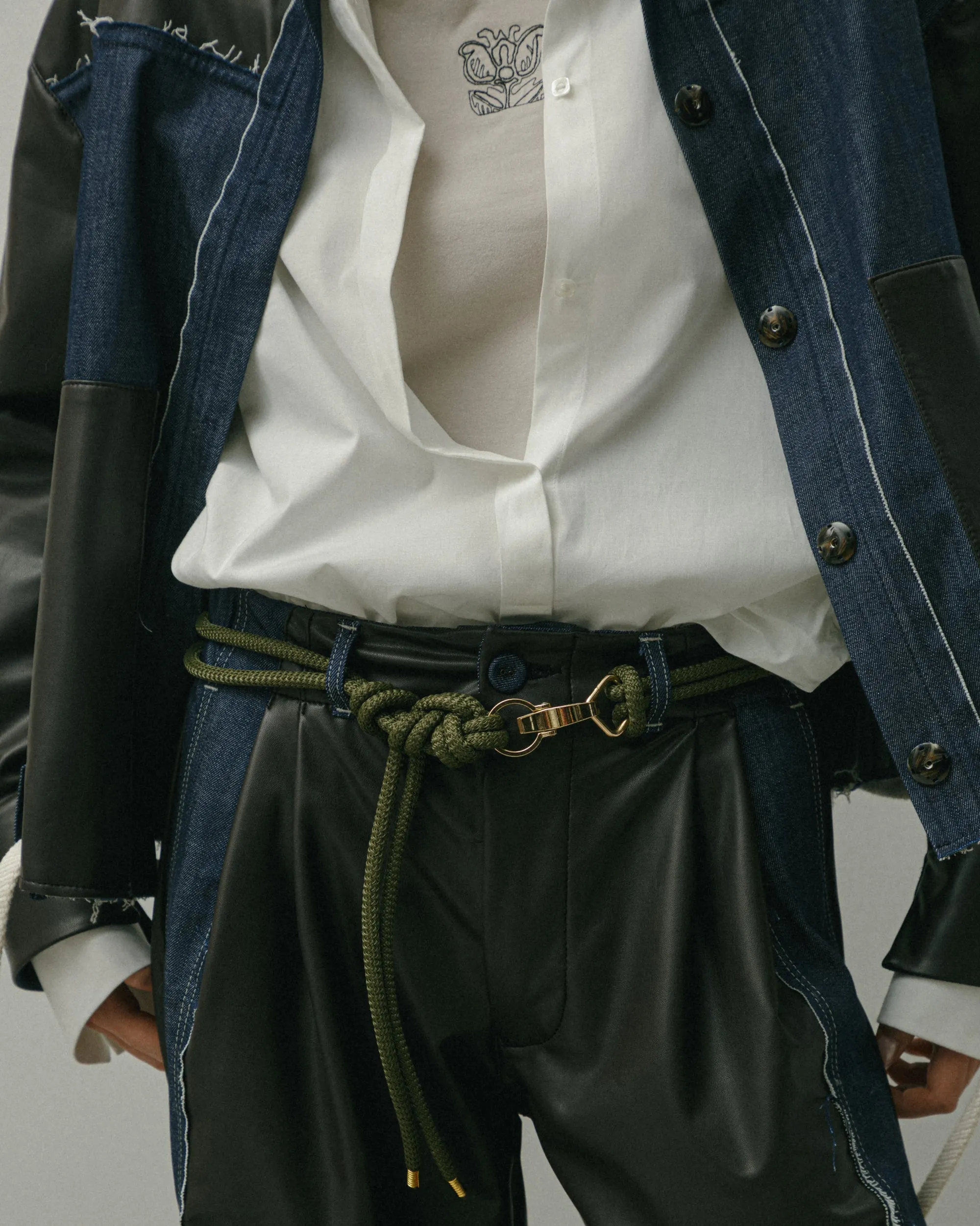 Eco  Leather-Denim Pants (last item)