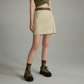 Embroidered Leather Skirt