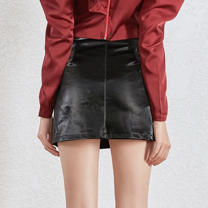 Faux Leather Mini Skirt