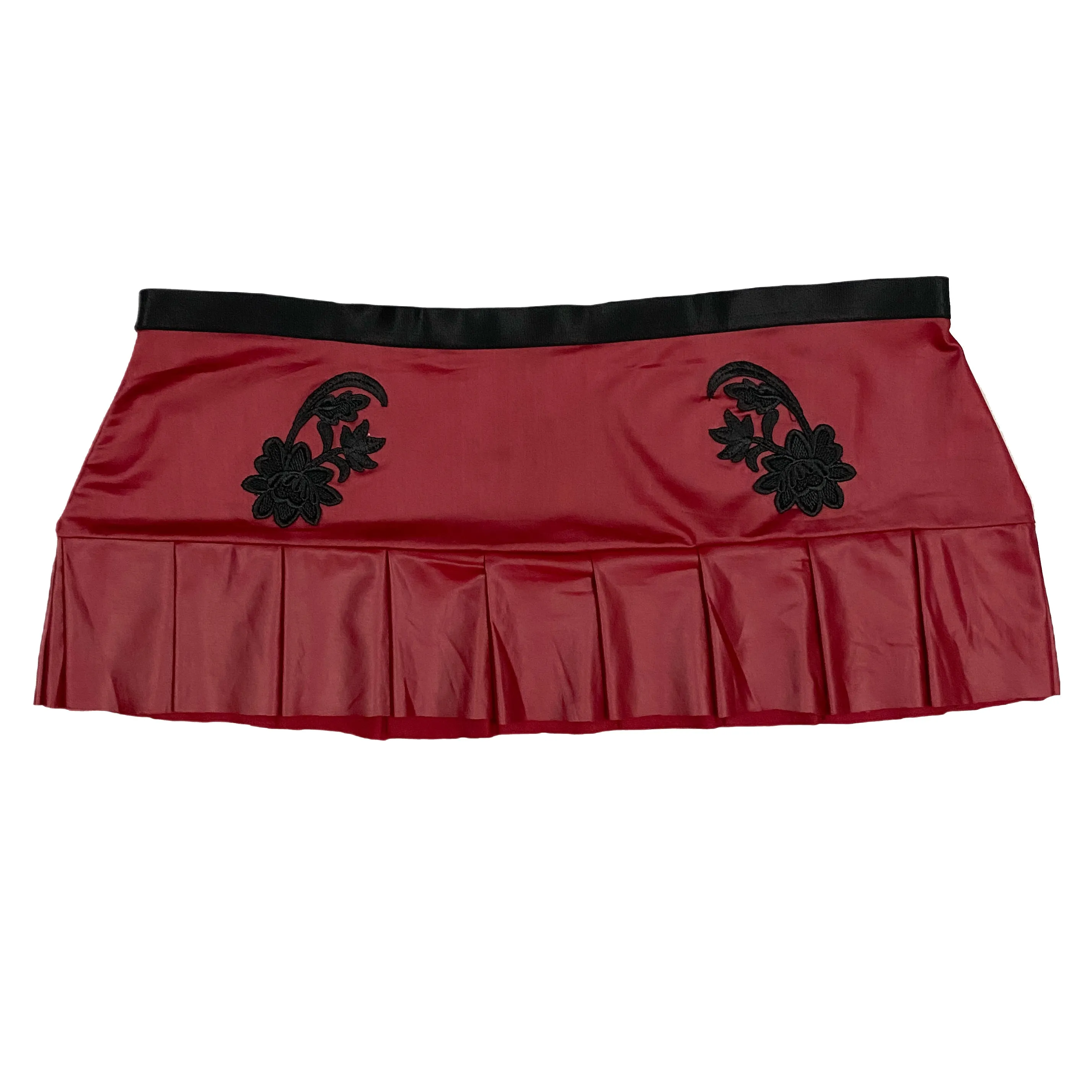 Faux Leather Pleated Micro Mini (1X)