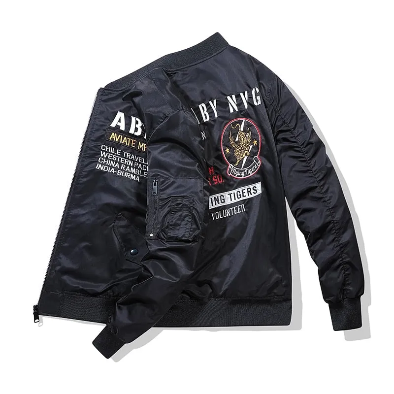 Flight wolf bomber jacket