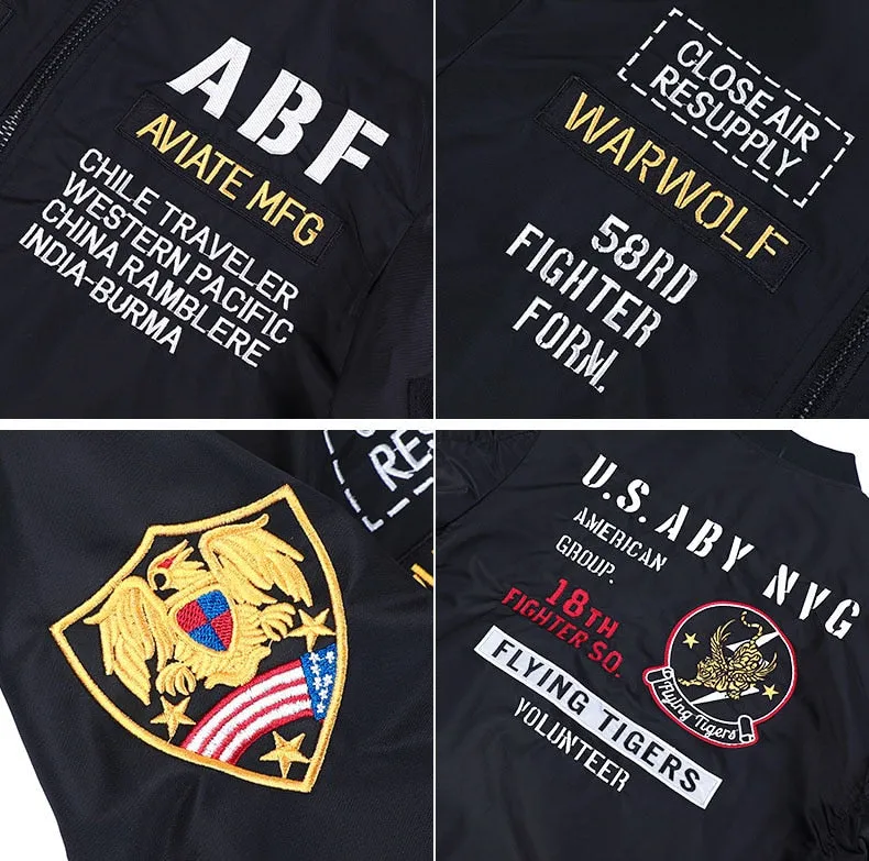 Flight wolf bomber jacket
