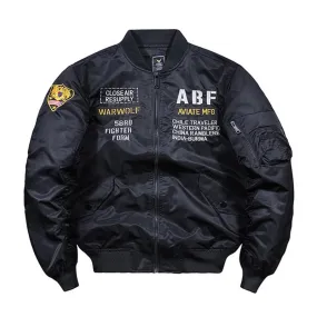 Flight wolf bomber jacket