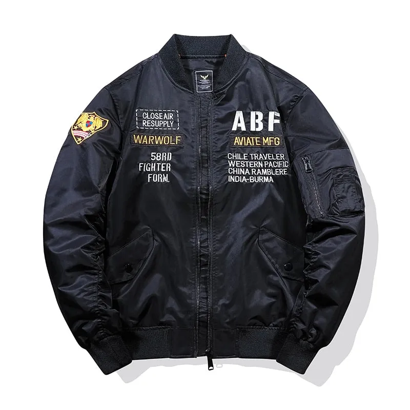 Flight wolf bomber jacket