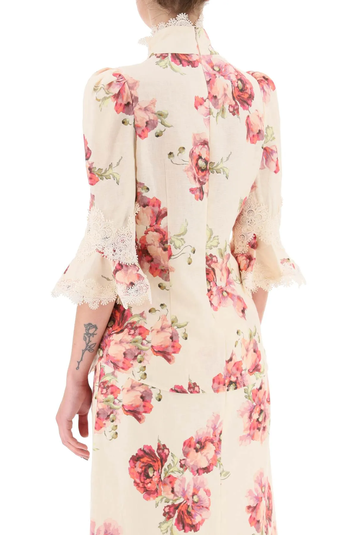 'high tide applique' mandarin blouse