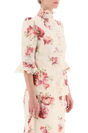 'high tide applique' mandarin blouse
