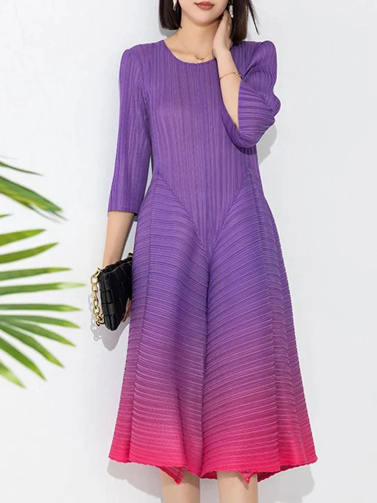 Japanese Pleated Midi Dress - Limited Edition
